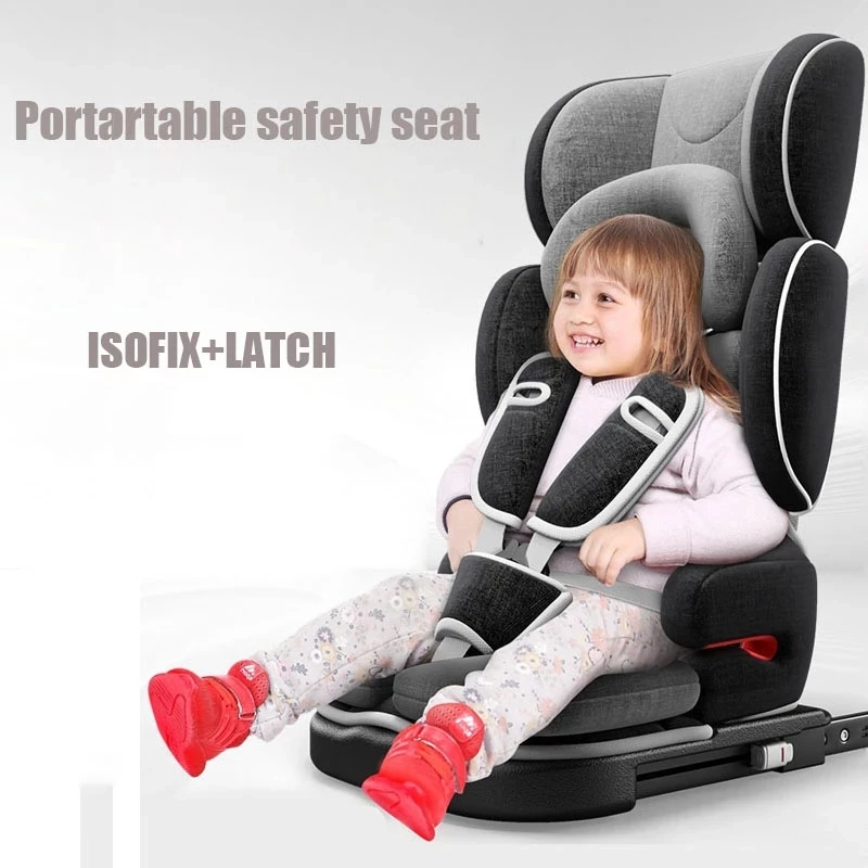 Portable Baby Car Safety Seat Folding Child Car Booster Seat Adjustable Kids Safety Chair For 9M-12Y
