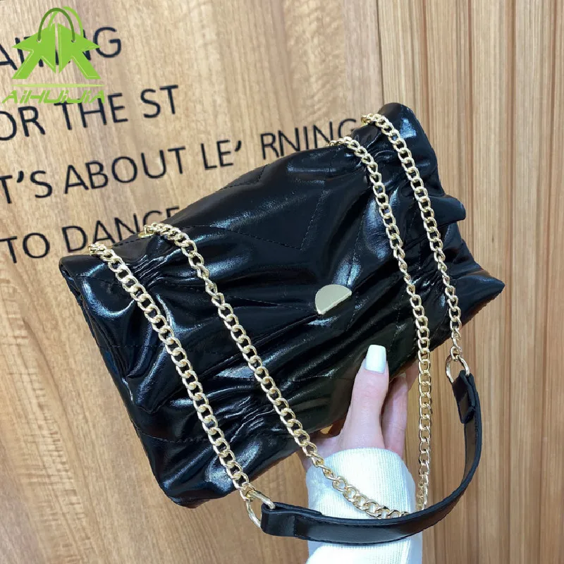 Роскошная плиссированная сумка через плечо для женщин 2021 дизайнерская модная