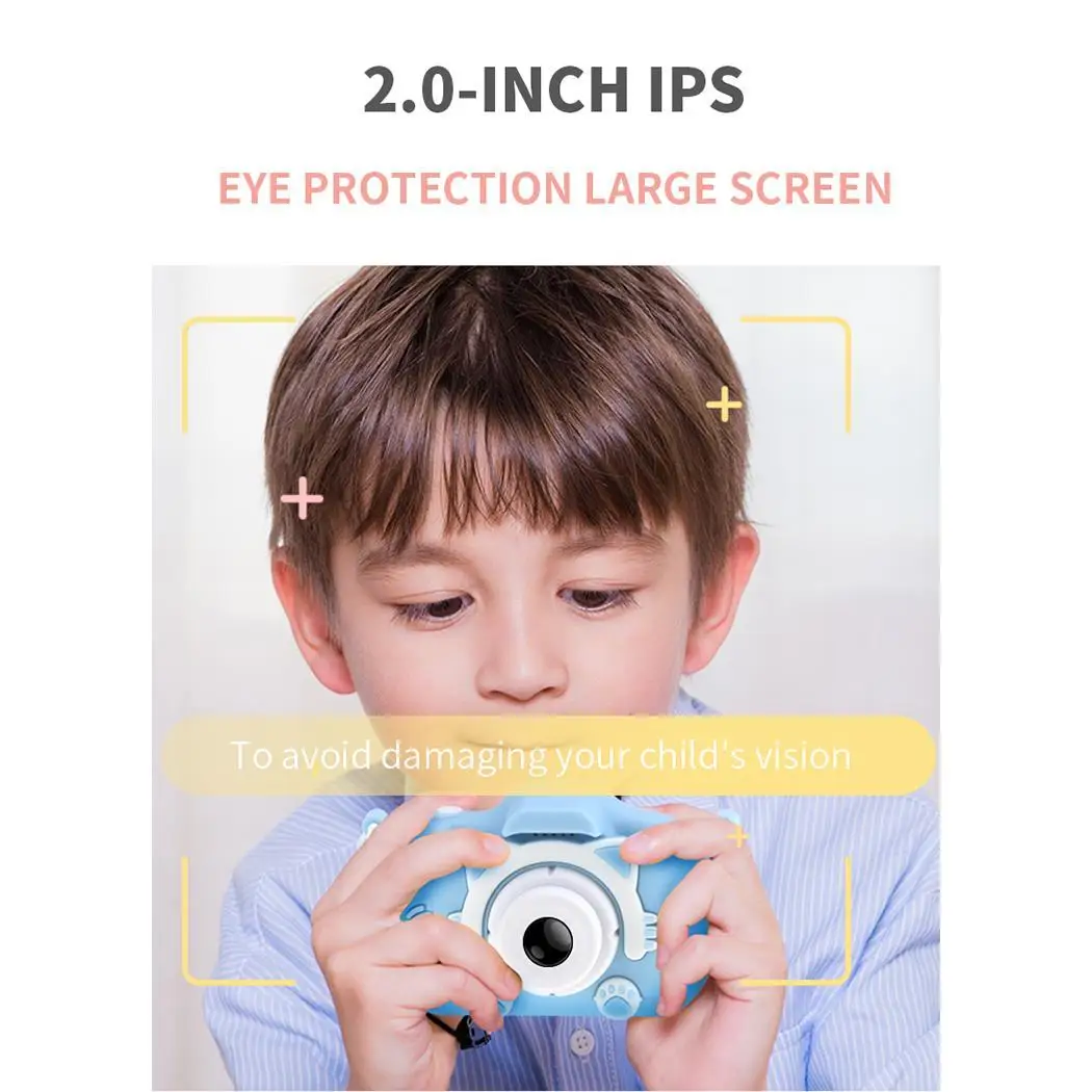 Детский мини милый животный ips цветной экран 1200 Вт HD цифровой кабель для зарядки камеры 2000+ фотографии, часы+ видео