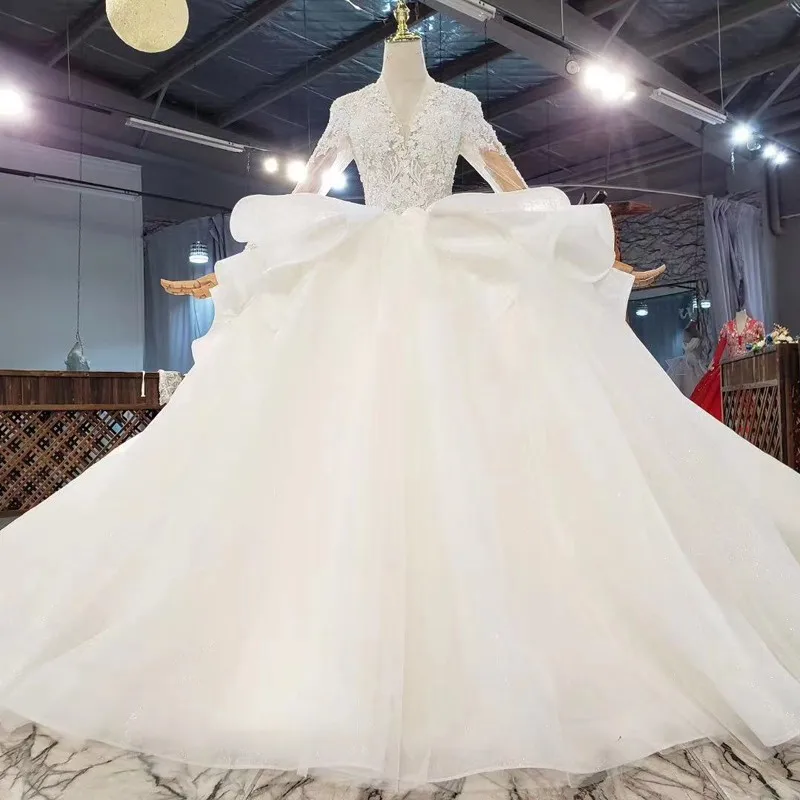『Cheap!!!』- Lace Ball Gown Wedding Dress 2021 Long Sleeve Princess
Bride Gown Customized Vestido De Noiva Bridal Dresses