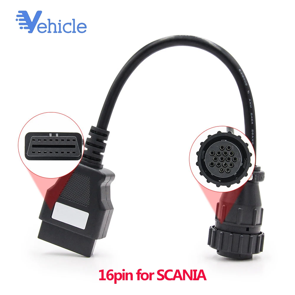 16pin для SCANIA к OBD2 16pin для подключения совместимых диагностических инструментов TCS автомобильный инструмент диагностическое оборудование автомобиля