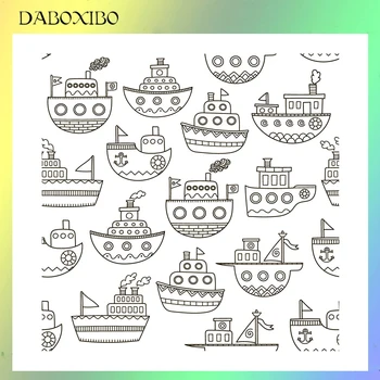 

DABOXIBO Many Boats Clear Stamps For DIY Scrapbooking/Card Making/Photo Album Silicone Decorative Crafts 13X13