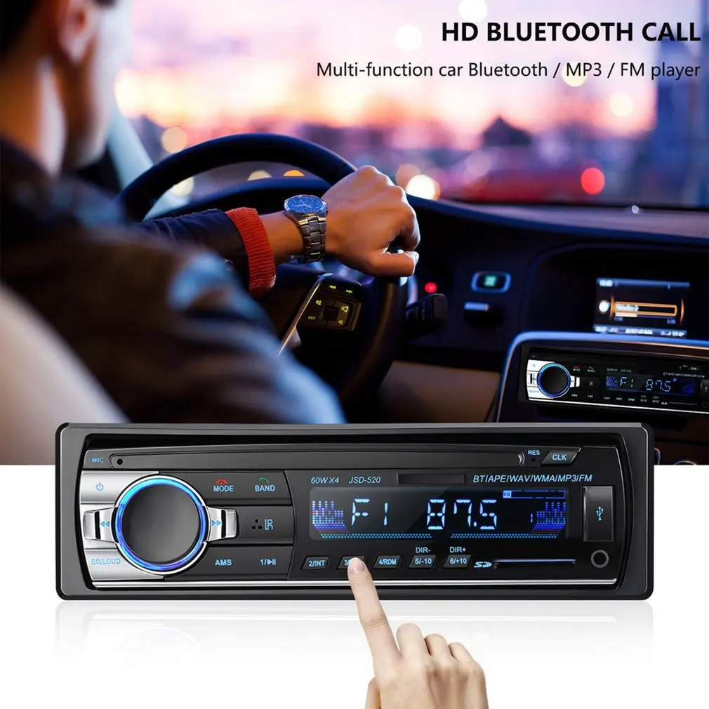 1 DIN автомобильный mp3-плеер FM-радио аудио стерео в приборной панели Aux вход