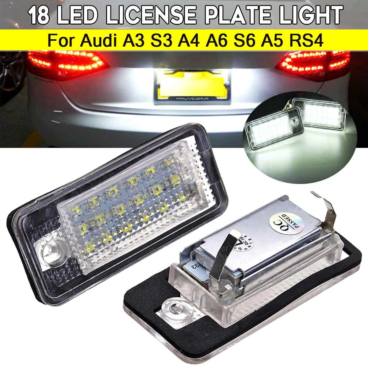 2 шт. 12 В 3 5 Вт 18LED освесветильник номерного знака для Audi A3 S3 A4 A6 S6 A5 RS4 Освещение s