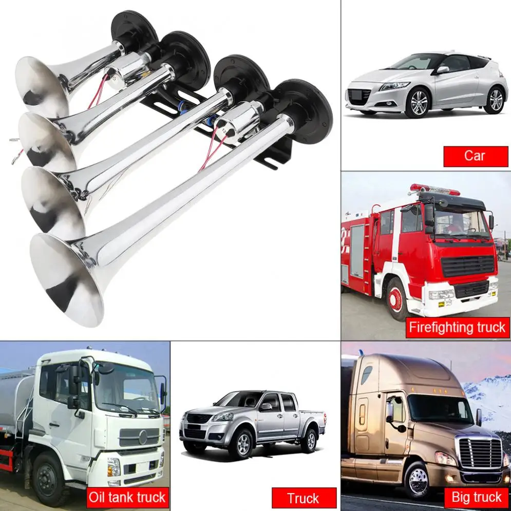 hot sale 12v/24v 6 pipes music air horn electric truck horn 8 melody sound  air horn - AliExpress