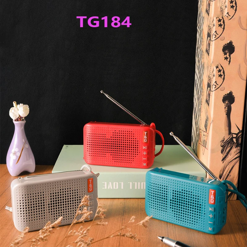 Портативный Bluetooth мини-динамик TG184 с солнечной зарядкой FM-радио беспроводной