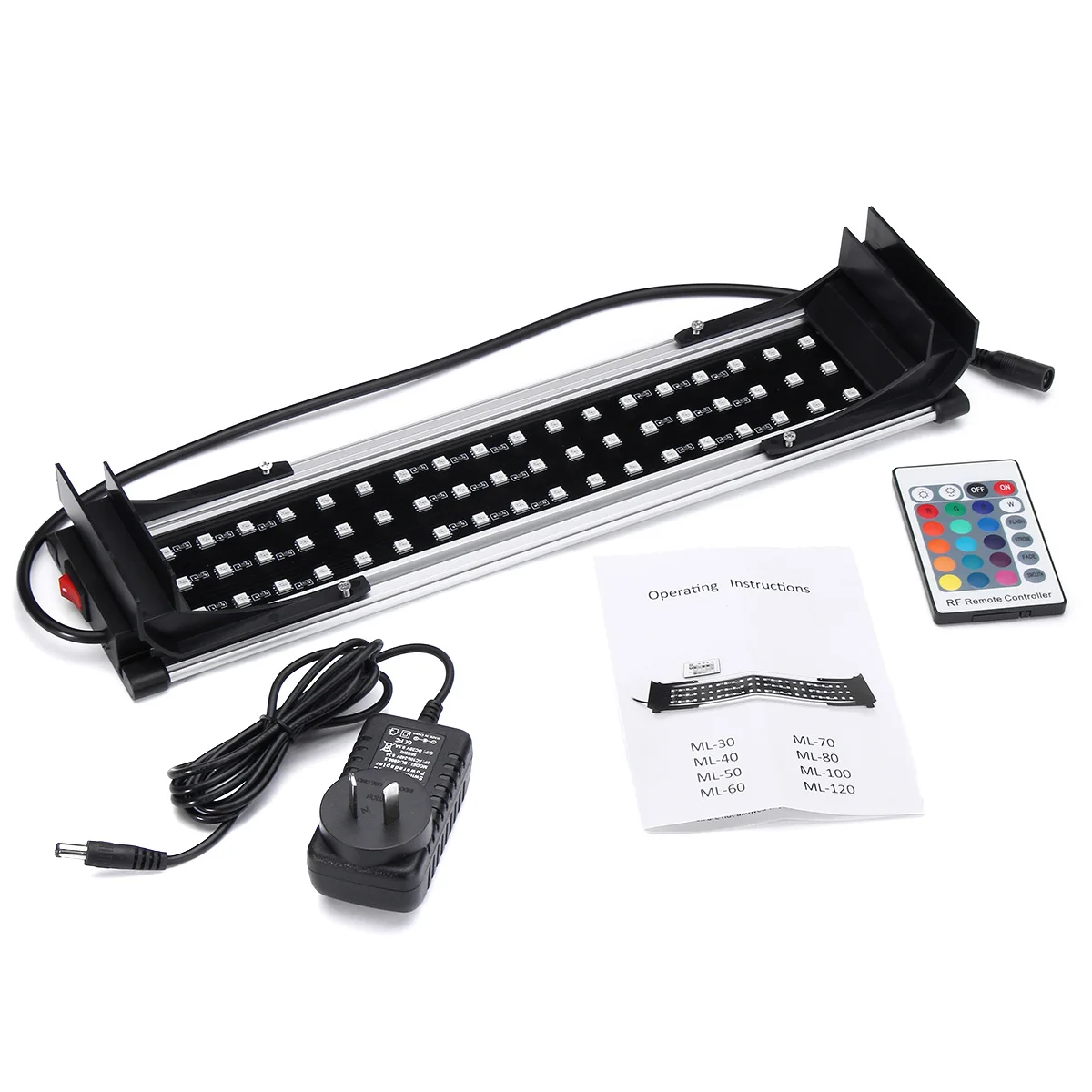 

RGB 10W 38cm Hood LED Dimmable Aquarium Fish Tank Light Lamp Color Changing with Remote Controller AC 110-240V