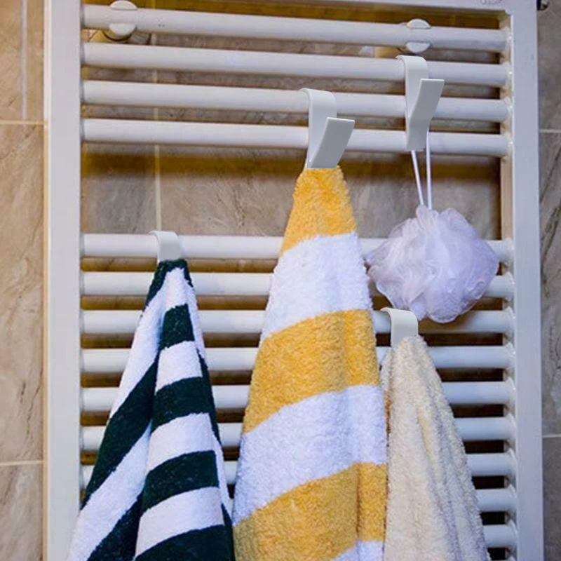 

Towel Hanger Mop Hooks Hanger Storage Holders Clothes Hat Rail Radiator Tubular Bath Hook Holder（free small gift）