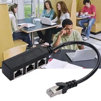 

1 Male To 3 Female RJ45 LAN Ethernet Cable Splitter Network Adapter Socket PC For Laptop Cord Connector U3A8