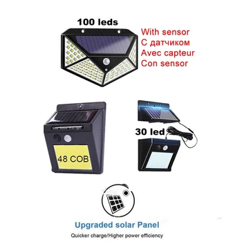 

LED Solar Light LED Outdoor Wireless Solar Powered Sensor Wall lamp With Solar Panel Light Bulb Energy Led Solar Bulb Light indo