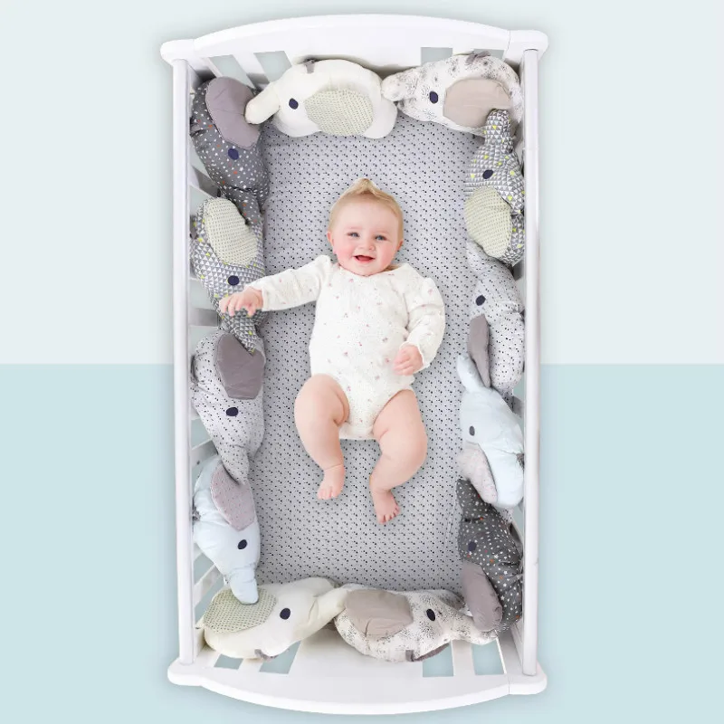 

6PCS Fashion Soft Infant Bed Around Protection Baby Toy Aimal Elephant Crib Bumper Baby Bed Flexible Combination Many Occasions