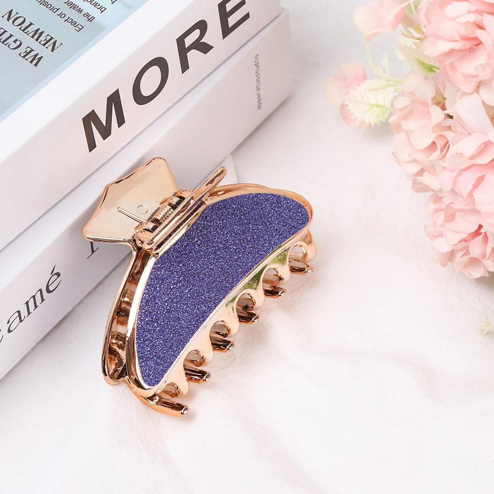 Glitter Colorful Girls Hairpins Crab Hair Claw Clamp Women Barrettes Scrub Hair Clips Hairgrip Face Wash Makeup Hair Accessories