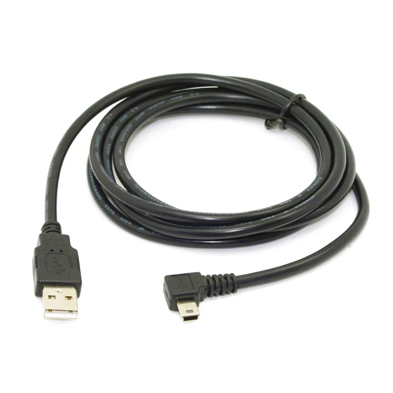1,8 м Мини USB B Тип 5pin мужской 90 градусов левый угловой к USB 2,0 Мужской кабель для передачи данных черный цвет