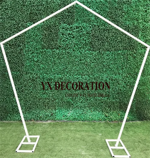 white color Wholesale Price Pentagon Wedding Arch Props Stand Backdrop Stent Single Arch Flower Outdoor Lawn Rack Wedding Event Decoration - Цвет: white color