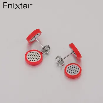 

Fnixtar 50Pairs/Lot Fashion Statement Earrings 2020 Red Pitaya Earrings Stainless Steel Clay Earrings For Womens Girls Jewelry