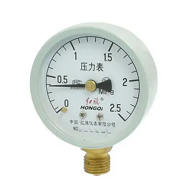 

3/8" NPT Thread 0-2.5MPa Round Face Water Air Pressure Gauge