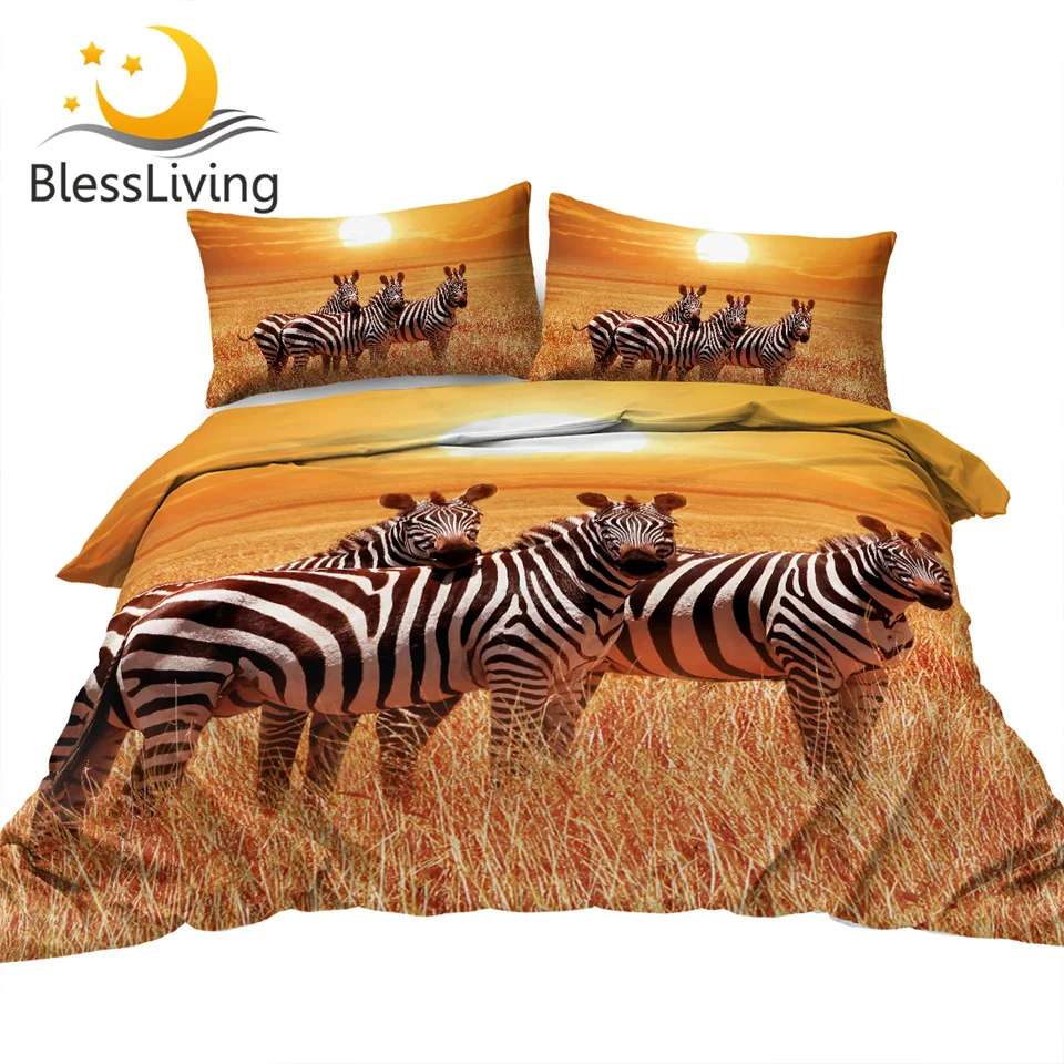

BlessLiving Striped Bedding Rainbow Zebra Duvet Cover Set Queen Size Trendy Wild Animal Bed Set Tropical Bedspread 3pcs Dropship