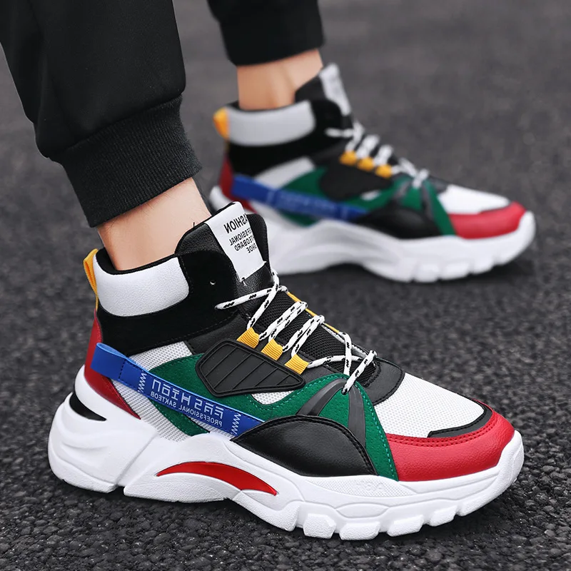 

2019 New Style Autumn MEN'S SHOES High Shoes Men Korean-style Trend Sports Casual Board Shoes Versatile Trendy Shoes Basketball