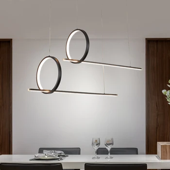 

Black Suspension Luminaire Pendant Chandelier for Office Study Room Above Dining Table Creative Nordic Chandelier Dimmable AC