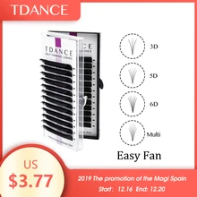 TDANCE Easy Fan Lashes Bloom наращивание ресниц Austomatic цветение Быстрый веер самостоятельное изготовление вееров объем ресниц