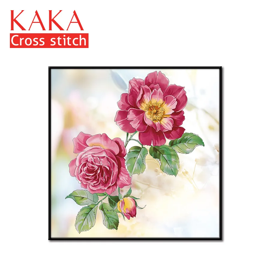 

Cross stitch kits,Embroidery needlework sets with printed pattern,11CT canvas for Home Decor Painting,Flowers Full NCKF194