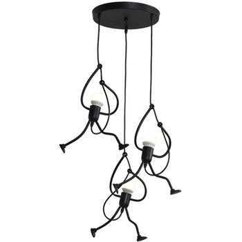 

Simple Nordic Style Creative Personality Iron Villain Climb Up Loft Home Decoration Aisle Corridor Chandelier Lighting