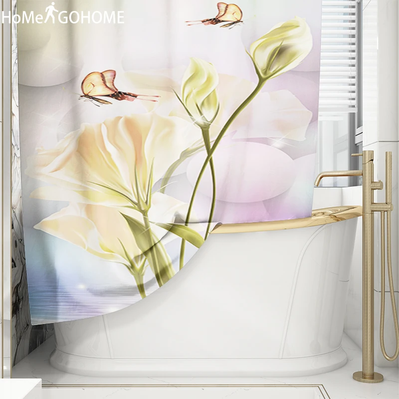 Мультяшная бабочка цветок занавеска для душа 3d водонепроницаемая ткань занавеска для душа s Бохо занавеска для ванны s Ванна занавески для ванной