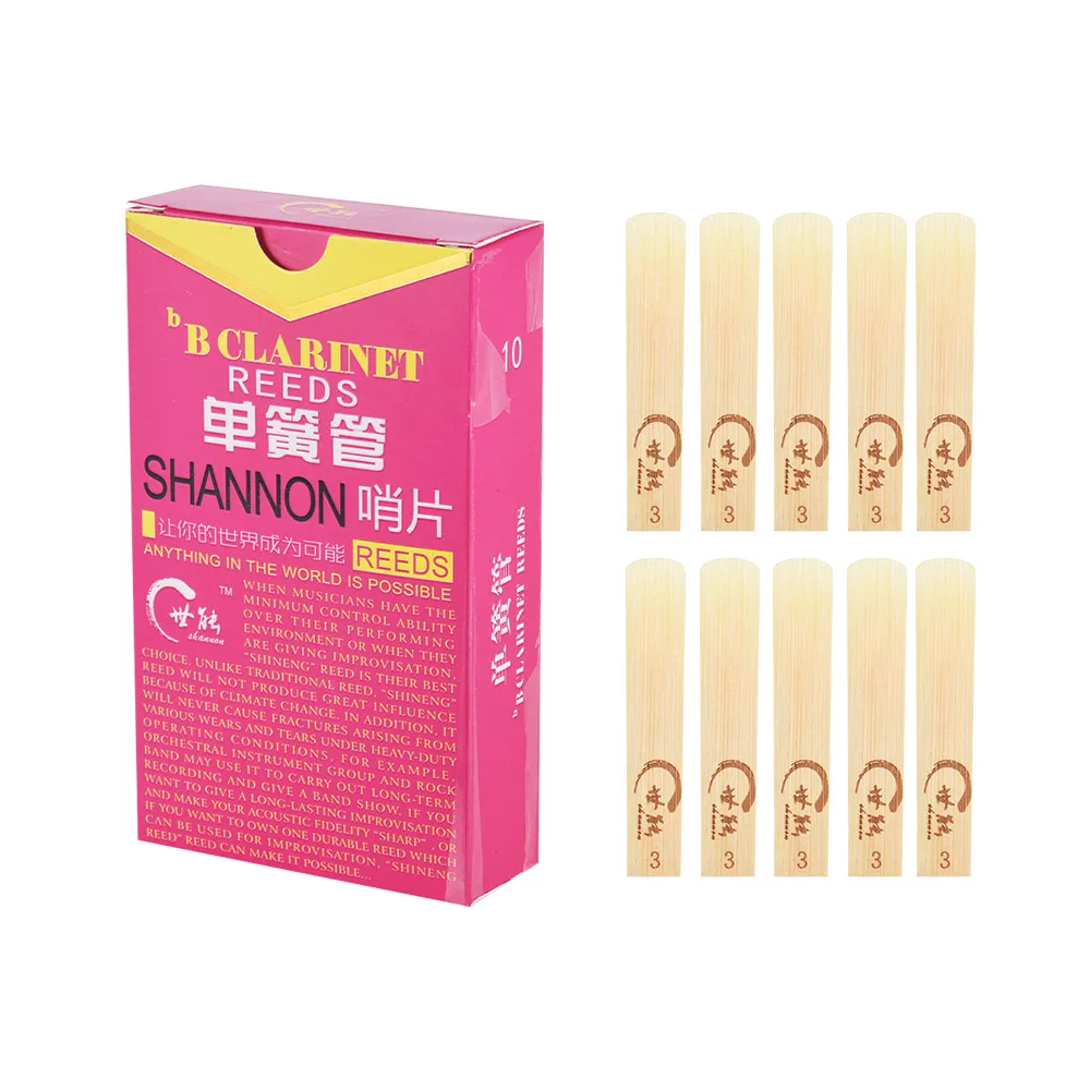 

10pcs/ Box Bb Clarinet Reeds Elementary Bb Clarinet Reeds Strength 2.0/ 2.5/ 3.0 Woodwind Instrument for Beginners