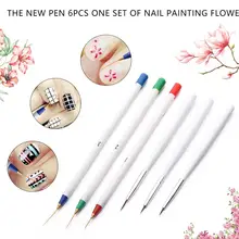 

6Pcs/Set Nail Brush Dotting Painting Drawing Striping Liner Pen Tool Set Private Label UV Gel Polish Brush