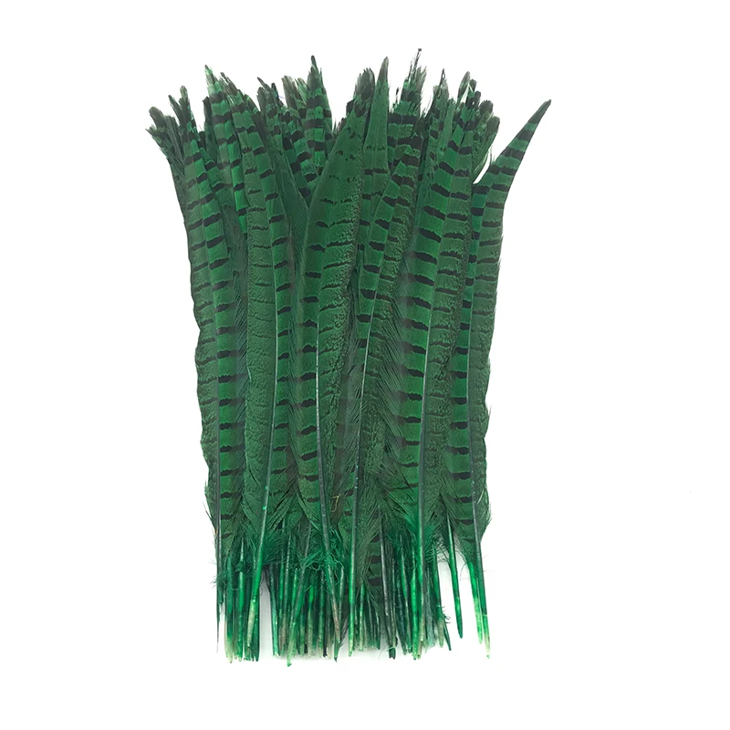 EMS 10 шт красивые украшения DIY перо фазана 30-35 см - Цвет: Зеленый