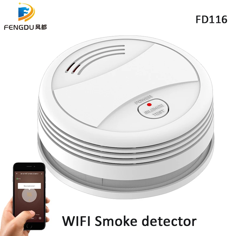 Goedkoop Wifi Rookmelder Draadloze Fire Sensor Bescherming Tuya App Controle Kantoor Home Rookmelder Rookmelder