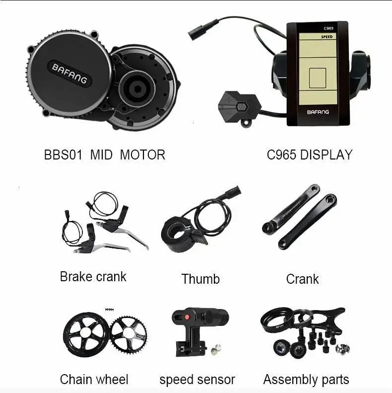 Е-байка 36В дисплей Bafang BBS01 дополнительно 350 Вт Электрический велосипед Conversion Kit