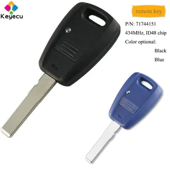 

KEYECU Remote Control Key With 1 Button 433MHz ID48 Chip - FOB for Fiat Doblo Albea Palio Punto 2005 2006 2007 2008, 71744151