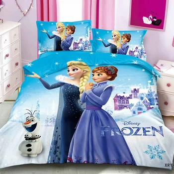 

New Frozen Esla Anna Bella Princess Bedding Sets Spiderman Tangled Bedlinen Duvet Cover Pillowcases Flatsheet for Boys Girls