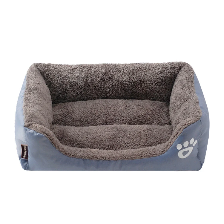 Супер мягкая кровать для собаки моющаяся длинная плюшевая собачья Конура глубокий сон собачий дом Бархатные коврики диван для собаки чихуахуа собачья корзина кровать для питомца - Цвет: Gray