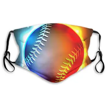 

Glowing Baseball Mouth Face Masks Effective Powder and Dust Mask Washable and Reusable Double Layered