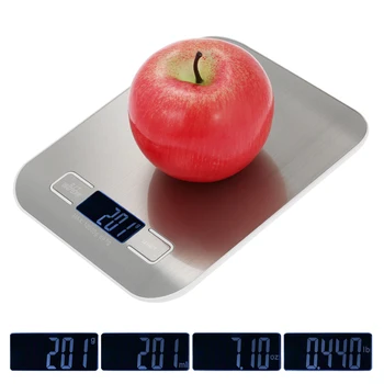 

New Electronic Kitchen Scale Stainless Steel Cooking Balance Food Scale Digital Weight Grams Kitchen Scale 5kg 1g / 10kg 1g