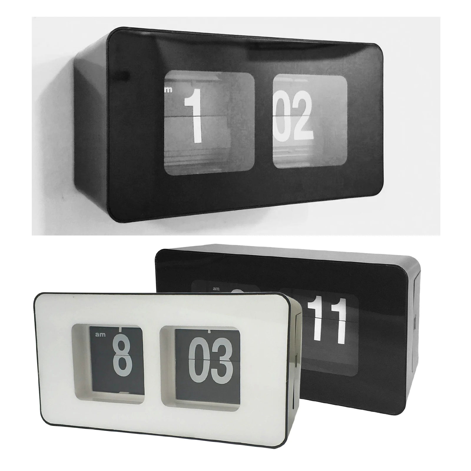 Auto Flip Clock Stylish Modern Simple Vintage Style Clock Desk Table File Down Page Clock