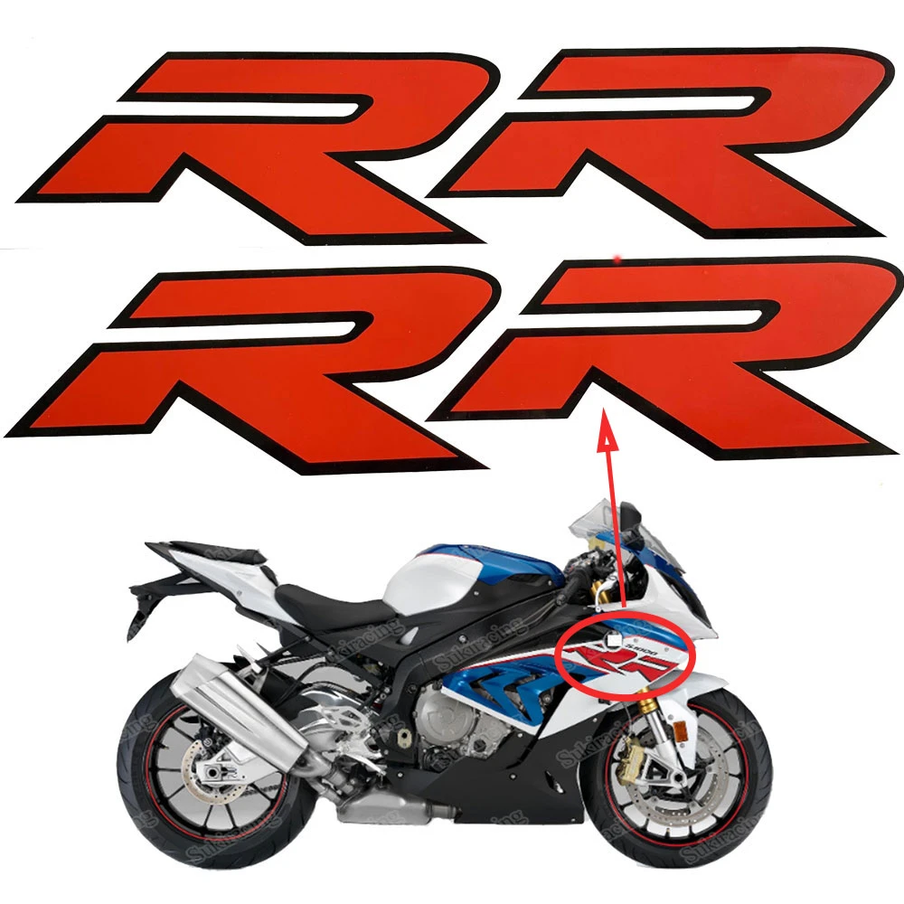 BMW S1000RR Fairing Decals Black Red Stickers later model