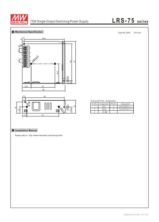 Бренд MEAN WELL представляет LRS-35 50 75 100 W 3,3 V 5V 12V 15V 24V 36V 48 V meanwell LRS-100 3,3 до 5 лет, 12 предметов в упаковке 15 24 36 48 V 100 W импульсный источник Питание