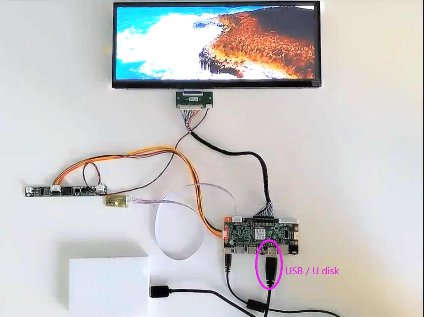 Wisecoco-luz Solar Tft Lcd Legível Ultra Ampla Tela de Toque Capacitiva Placa de Controle 12.3 1920x720 Hsd123kpw1 - Imagem 3