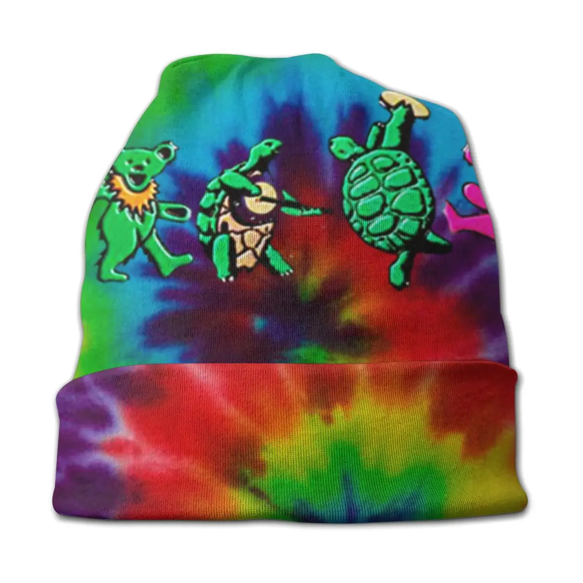 Tie Dye Dance Bear черепаха унисекс взрослая Повседневная шапочка зимняя теплая вязаная Лыжная шапка с рукавом Skully Beanies