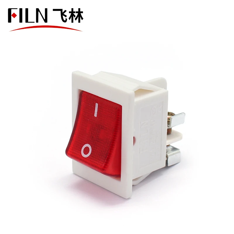 FILN 22x28mm WEISSER Ein/Aus-Schalter 16A/250V 4 Schraubanschlüsse DPST T85 Auto Boot Marine Kippschalter mit LED 220V – Detail 5