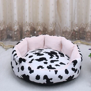 

Soft Comfortable Removable Washable Round Pet Bed Dog Bed Short Plush Tiger Pattern Beds XH8Z