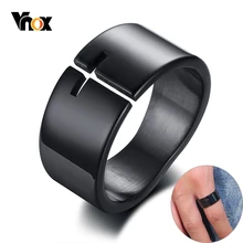 Vnox-Anillo de Cruz hueca elegante para hombre, banda de forma Irregular de acero inoxidable negra, joyería religiosa de Jesús para hombre