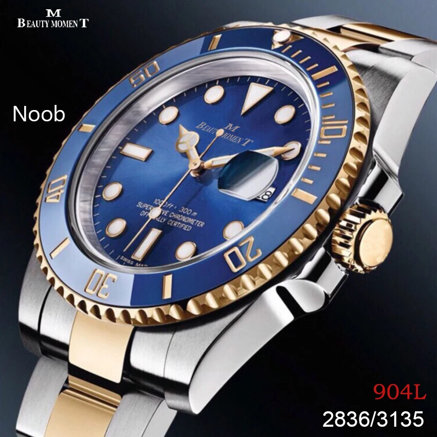 

Men's Automatic Watch 116613 Noob 904L PVD Gold Stainless Steel Band ARF 3135 Automatic Winding Mechanical Waterproof Watch