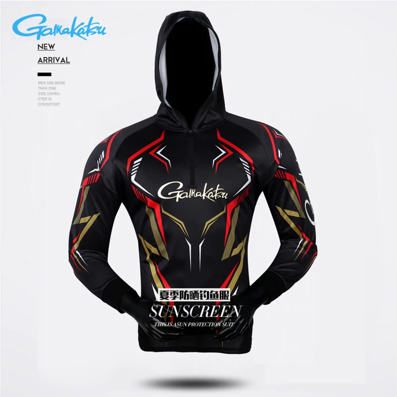 Gamakatsu Summer New Sun Protectio Fishing Shirt Anti-uv Fishing Hoodie Breathable Sports Outdoor Anti-Mosquito Camping Shirts