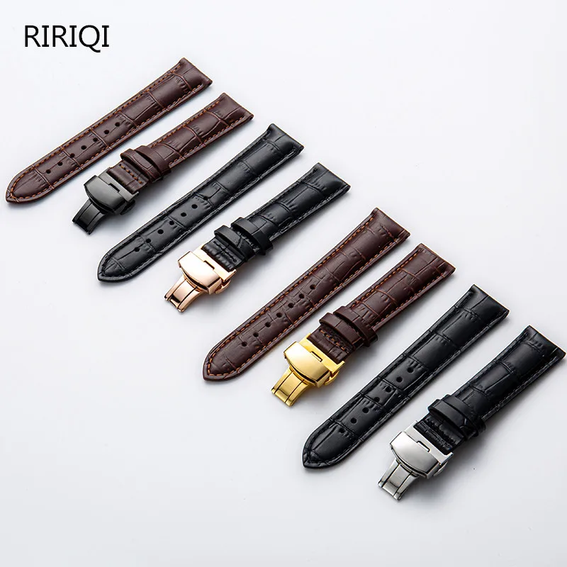 Correa de cuero curvo геча a mano, 14, 16, 18, 19, 20, 21 мм para Tisssot correa de reloj correa de acero hebilla pulsera de muñeca