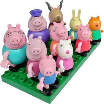 

10pcs/set Genuine Peppa Pig - New Arrival toys Friends Rebacc Suzy Emily Danny Figure peppa pig toys Gifts For Kids-Sealed bags