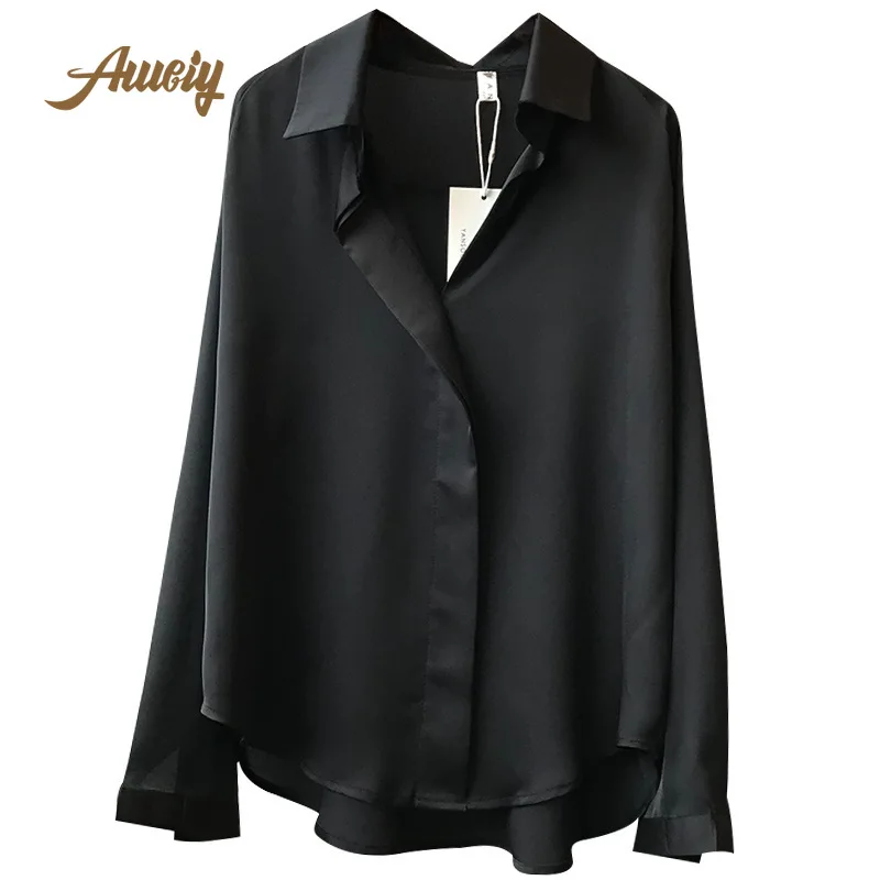 

Autumn Temperament Satin Blouse Women Loose Solid Color Shirts Casual Womens Clothing Blusas Mujer De Moda 2019 Bluzka Blusa